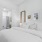 a bed in a room